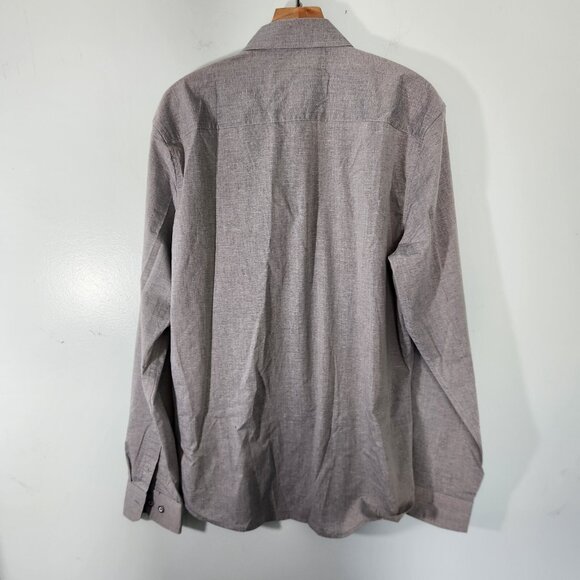 Craft + Flow Shirt Button Down Long Sleeve Gray Flip Cuffs Mens Large EUC - Picture 8 of 16